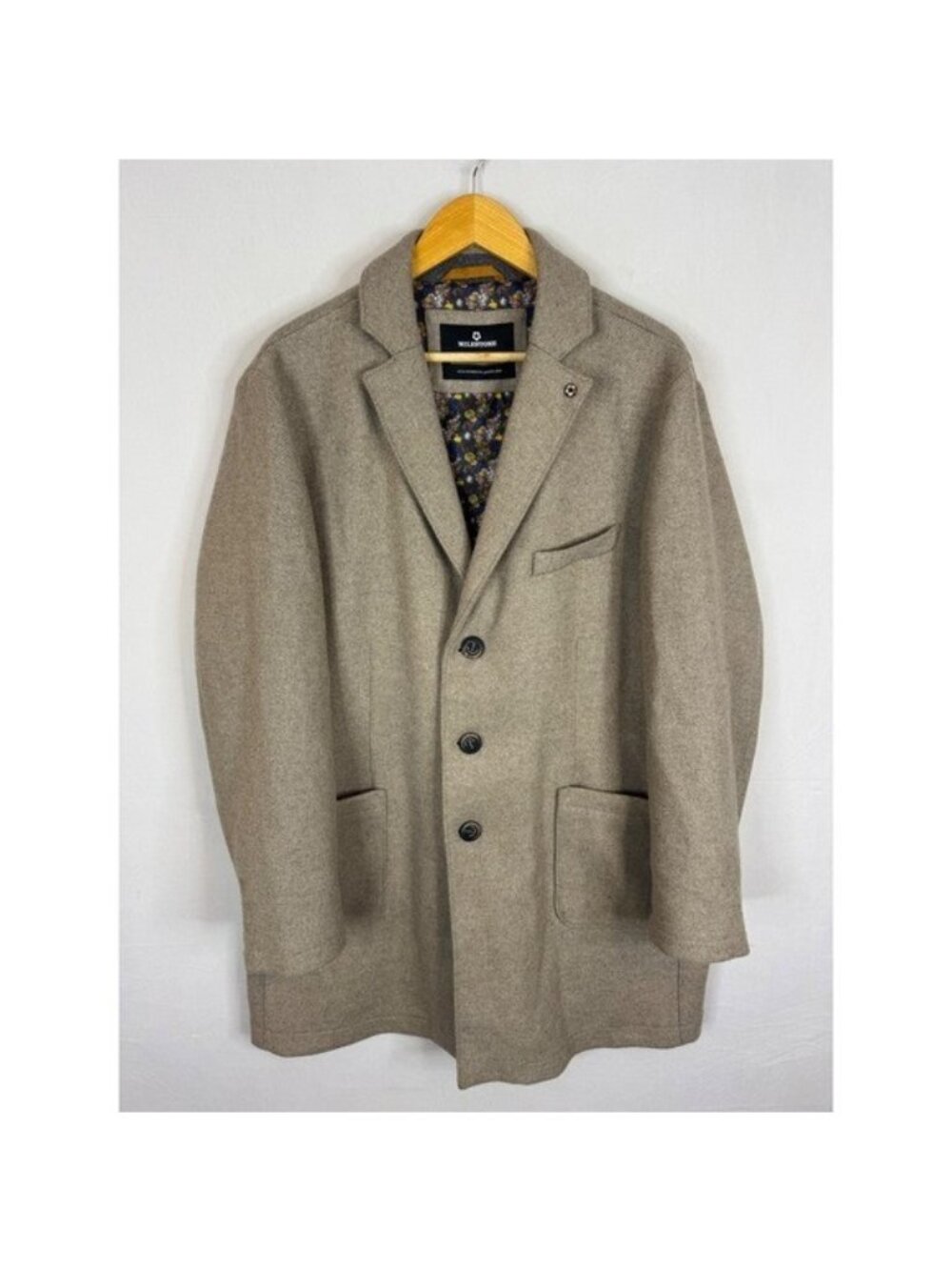 Milestone MS-Yannick Wool Blend Overcoat Tan Brown Mens XL US 54 D/I